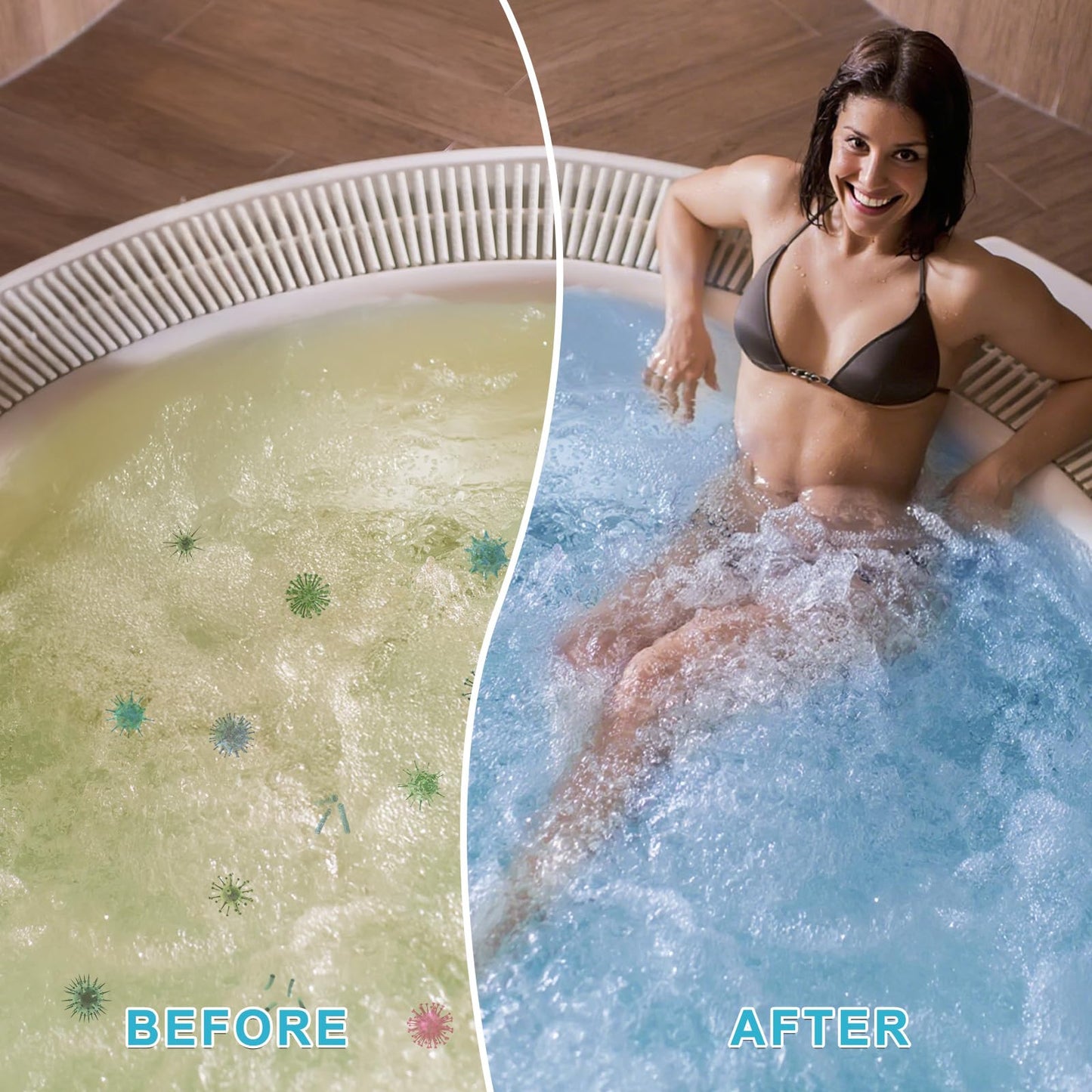 1.2LB Bromine Tablets for SPA Hot Tub, 1 inch Tablets, Hot Tub Bromine Tablets, Soft Water Feel, No Chlorine Odor, Great Chlorine Alternative
