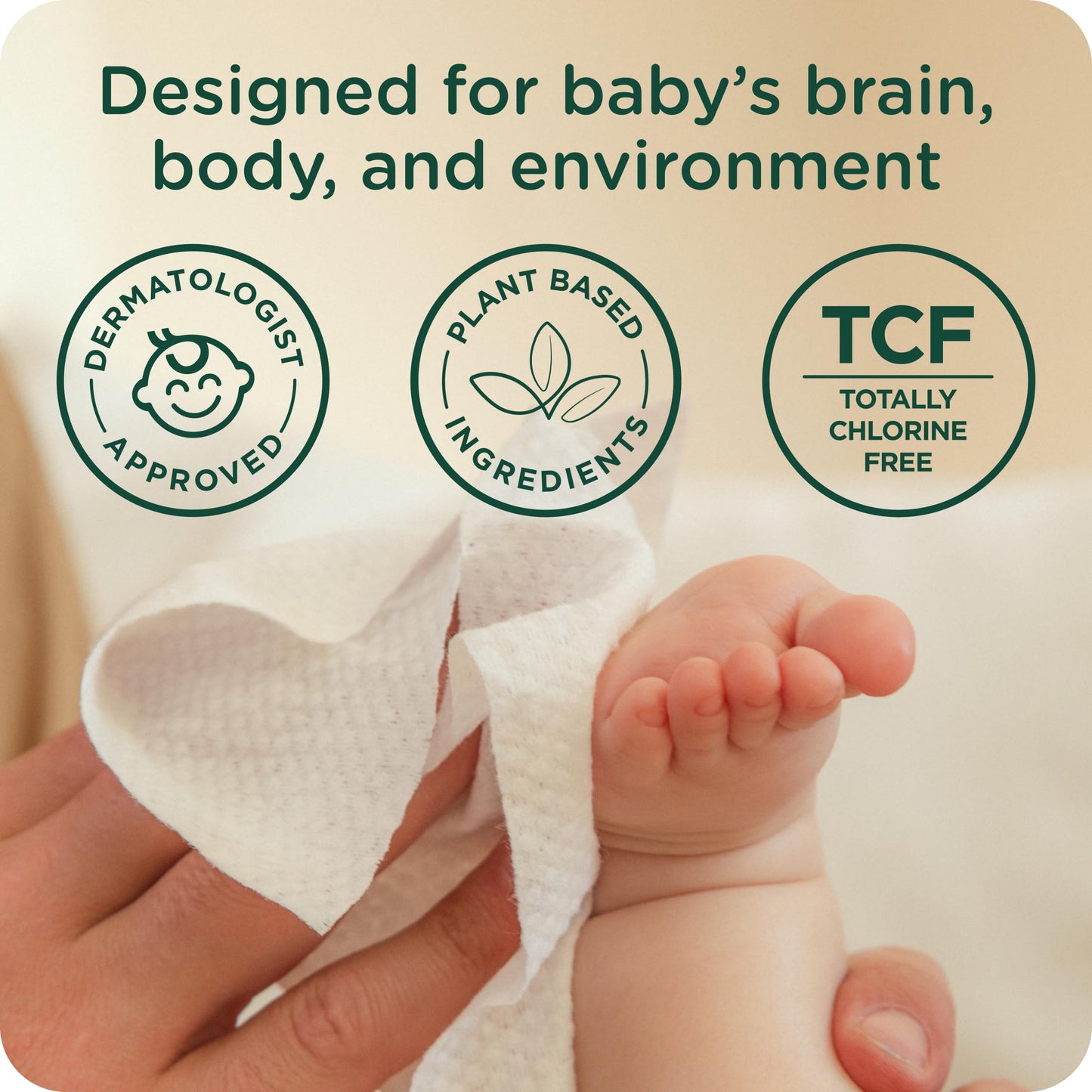 HealthyBaby Our Wet Wipes | EWG Verified Safe | 100% Water & Plant Based | Unscented & Safe for Sensitive Skin | Fragrance Free and Totally Chlorine Free (8 packs, 512 wipes)