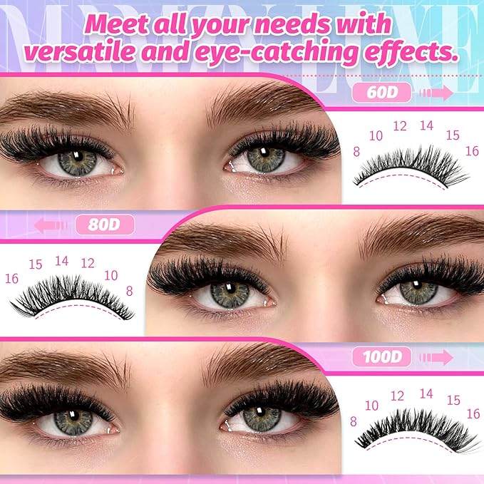 Lash Clusters 708PCS Cluster Eyelash Extensions 10-16MM Wispy Lashes Clusters 30+40+50+60+80+100D Eyelash Clusters Mix Daily Look Fake Eyelashes Extension