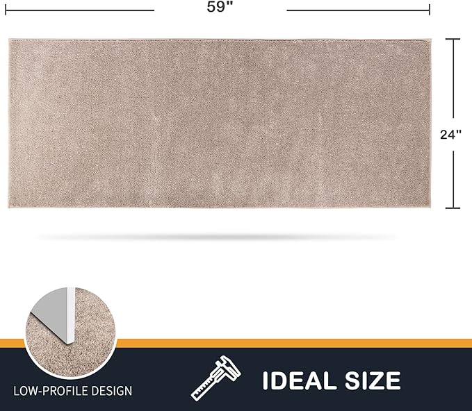 PURRUGS Dirt Trapping Door Mat 24" x 59", Non-Slip Machine Washable Entryway Rug, Dog Doormat, Indoor Front Door Mat, Super Absorbent Entry Rug for Muddy Shoes & Paws, Taupe