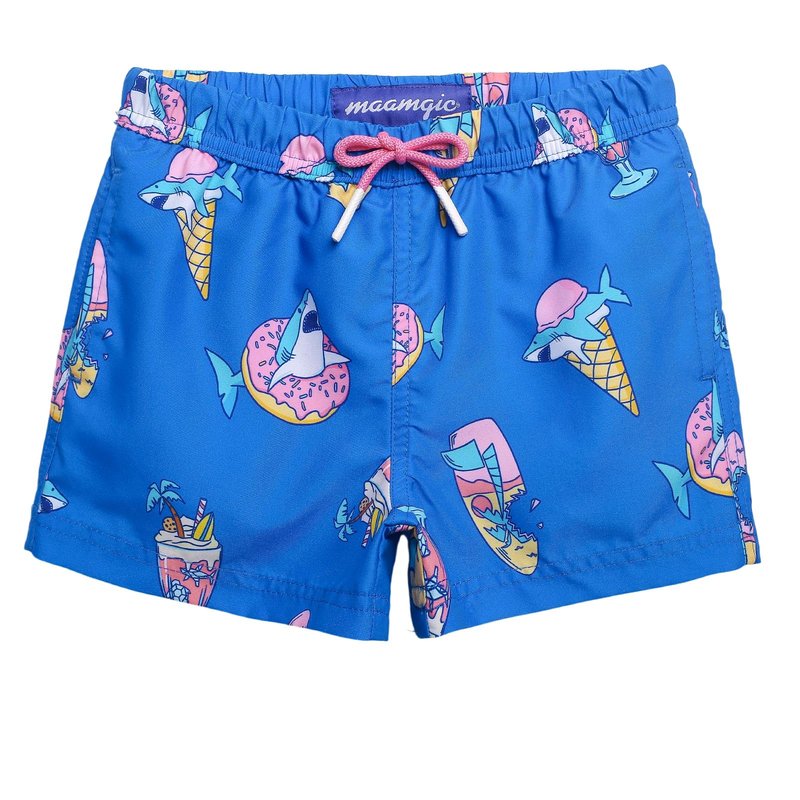 maamgic Boys Swim Trunks Toddler Swim Shorts Little Boys Bathing Suit Swimsuit Toddler Boy Swimwear Ice Cream Blue 14-16 Years