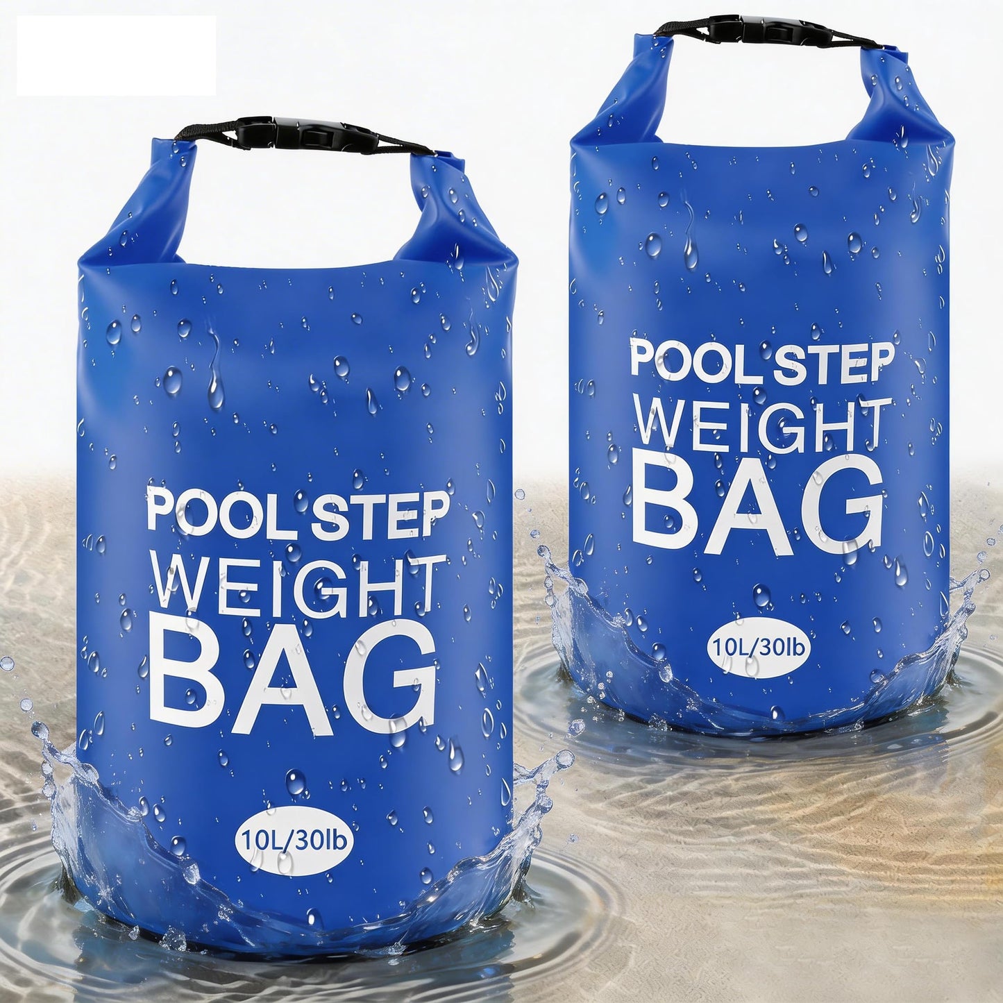 2 Pack 30lb Universal Pool Ladder Weights, No Breaken Pool Step Weights for Above Ground Pools, 500D PVC Waterproof Pool Stair Weights Pool Sand Bags for Above Ground Swimming Pools Stair (Blue)