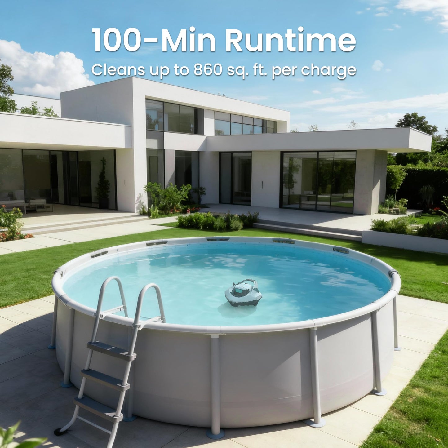 (2026 Upgrade) AIPER Seagull SE Cordless Robotic Pool Cleaner, Above Ground Pool Vacuum Lasts 100 Mins, Ideal for Flat Pools up to 860 sq.ft, Pearl (Renewed)