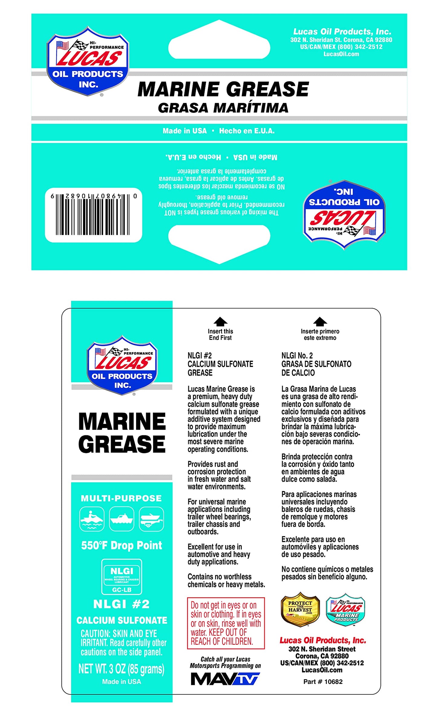 Lucas Oil 10682 Marine Grease 3 Ounce Combo Pack (Pack of 10)
