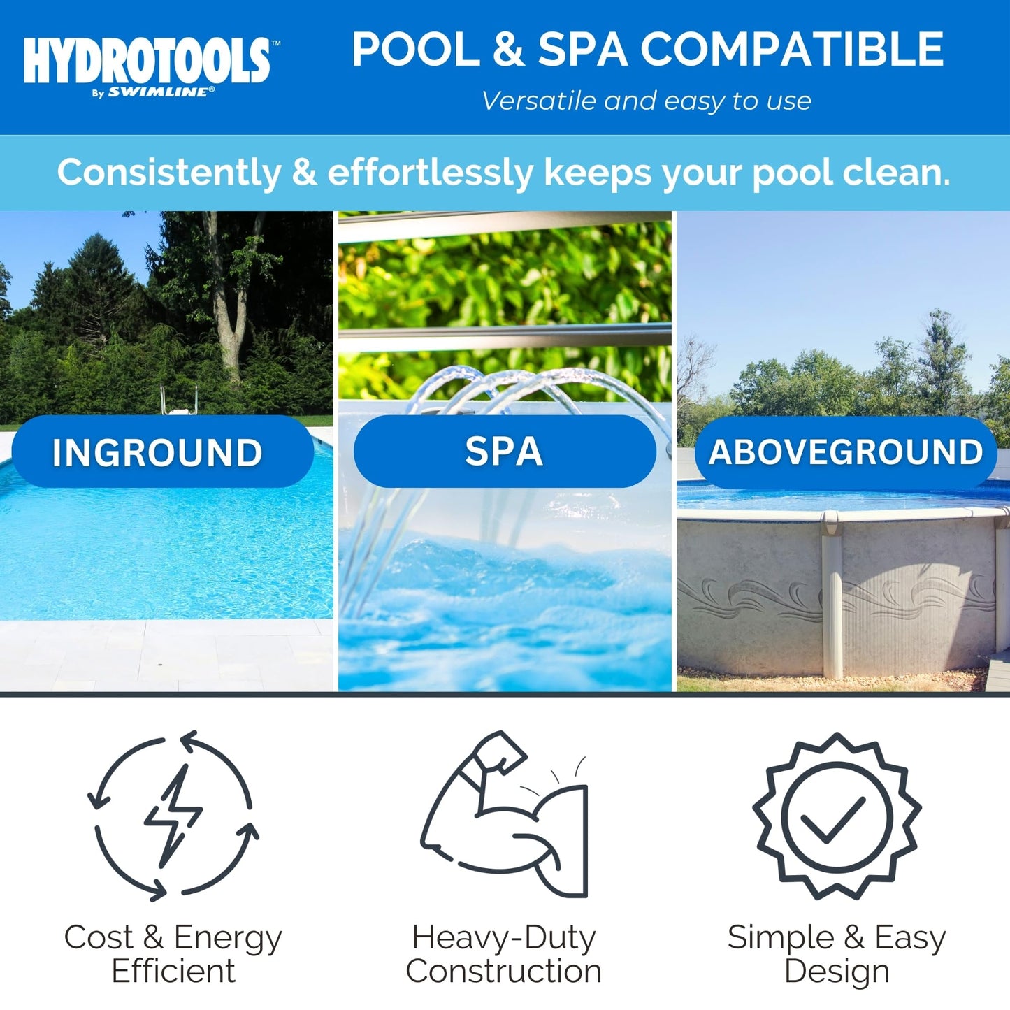 SWIMLINE HYDROTOOLS Smart Chlorine Floater Dispenser for Above Ground & Inground Pools Spas W/Thermometer | Tablet Refill Indicator & Tongs | Large Adjustable Floating 3-Inch Chlorine Bromine Tabs