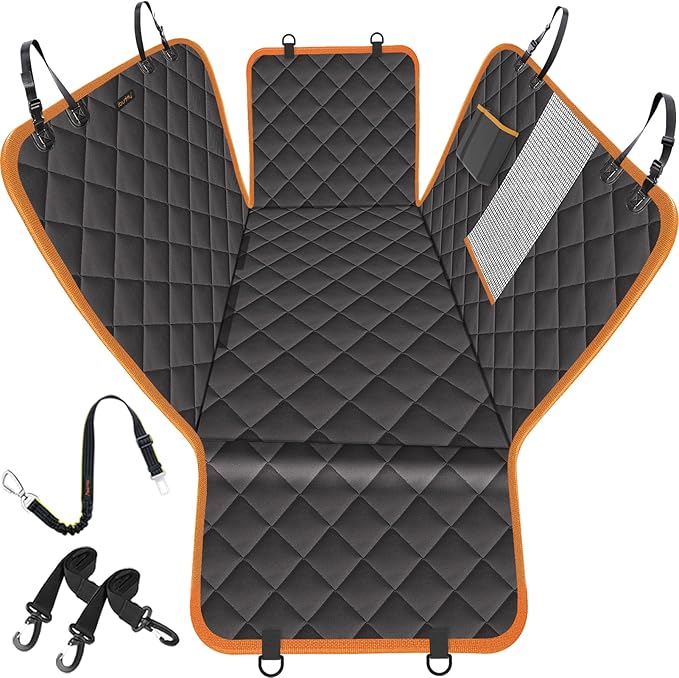 iBuddy Dog Car Seat Cover for Back Seat Waterproof Dog Car Hammock Protects Your Vehicle from Scratches, Hair, and Dirt Easy to Install & Clean Oxford Machine Washable Universal Fit Pet Seat Cover