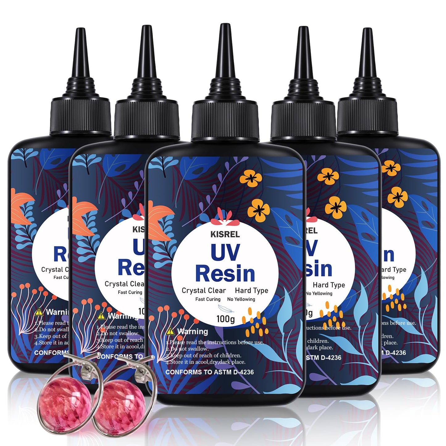 KISREL UV Resin 500g - Upgraded UV Resin Kit, Hard Type Crystal Clear Ultraviolet Curing UV Epoxy Resin for Craft Jewelry Makin