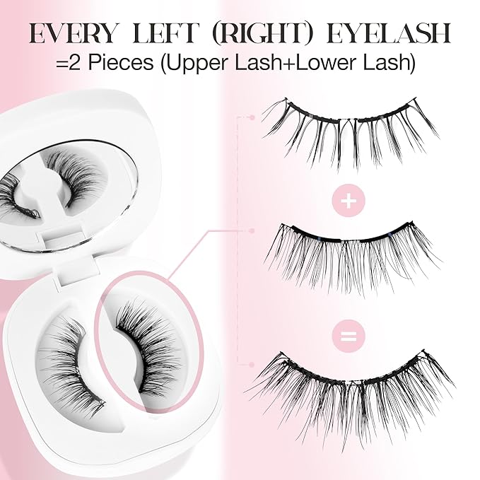 POPUP Soft Magnetic Eyelashes with Applicator, Reusable Magnetic Lashes Natural Look, No Glue Needed, Windproof & Waterproof,Comfort (A01)