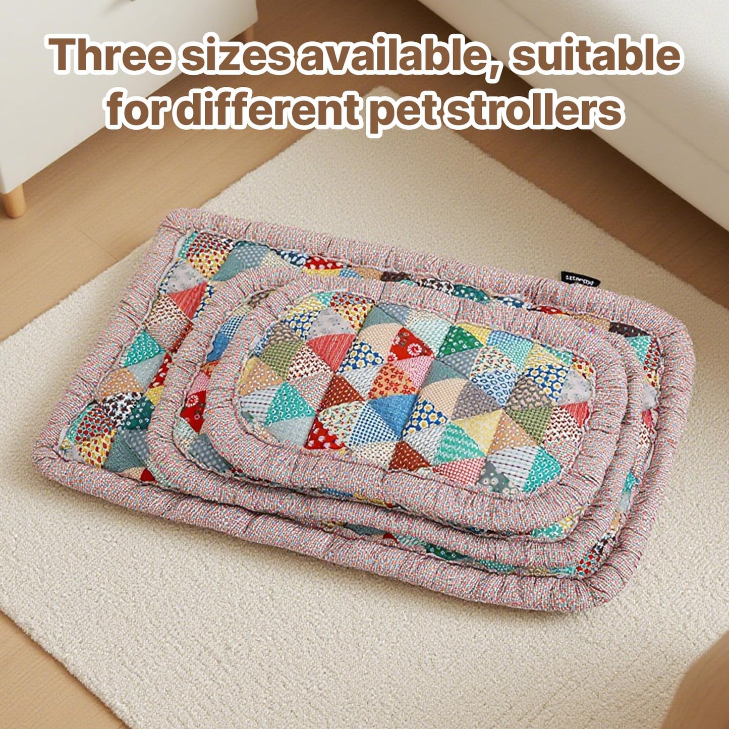 Beberoad Reversible Pet Stroller Pad - Dual-Sided Cooling & Warmth Cushion, Washable Mat for Cats and Dogs, All-Season Use