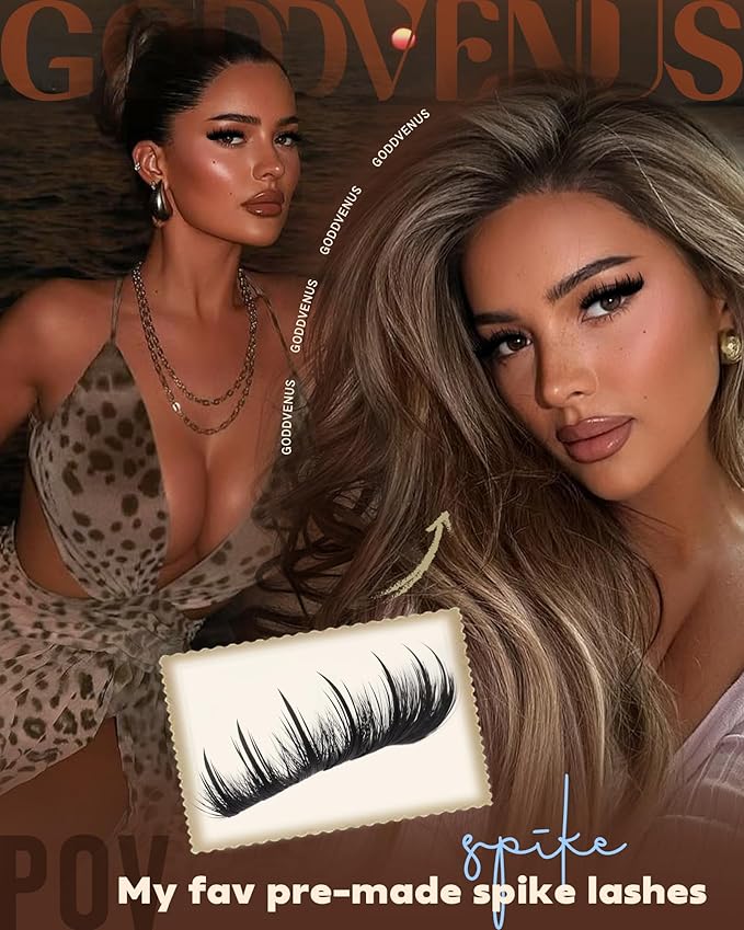 Goddvenus Manga Lash Clusters With Pre-made Spikes Wispy Cluster Eyelash Extensions Fluffy Anime Eyelashes Clusters Reusable Faux Mink Fairy Individual Lash Extension (D Curve 12-18mm 153 pcs)