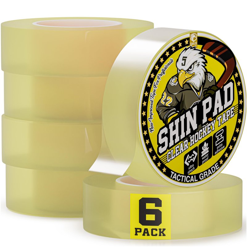 EAGLES Bulk Hockey Tape 1 or 6 Pack Black, White or Clear Multipurpose Tape Roll - Strong Adhesive - Durable Cloth or PVC Tape - Hokey Sports Gifts, Accessories, Equipment, Gear