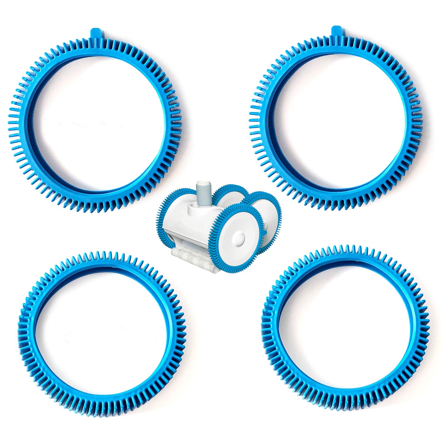 AR-PRO Pool Cleaner Front Tire and Rear Tire Combo Kit, Compatible with Poolvergnuegen Super Hump 896584000-143 and 896584000-082 (2-Pack Front & 2-Pack Rear)