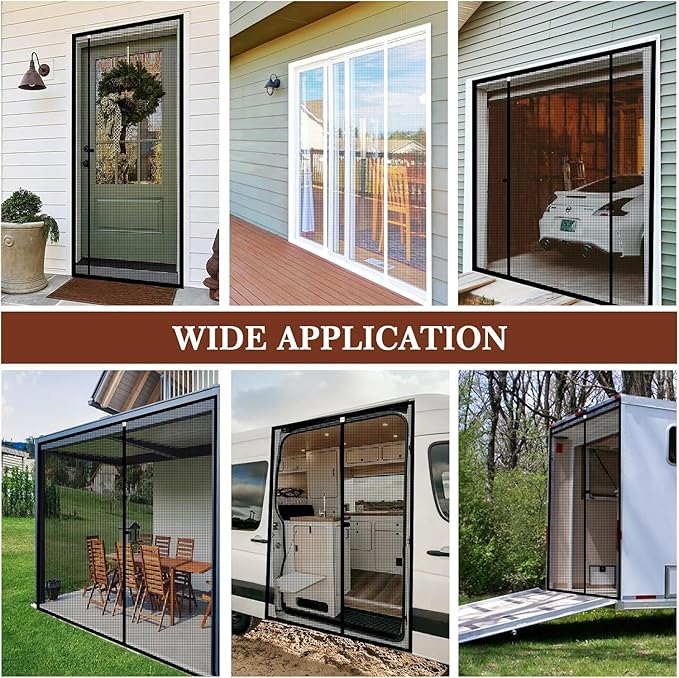Yotache Customized Magnetic Screen Door, Anti-Tearing Reinforced Screens for Patio, Balcony, Front, Back, Sliding Door