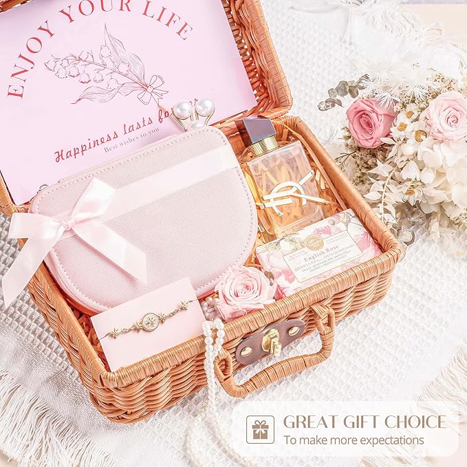 ProCase Travel Size Jewelry Box, Medium Portable Seashell-Shaped Jewelry Case, 2 Layer Jewelry Organizer in PU Leather for Women -Glossy Pink