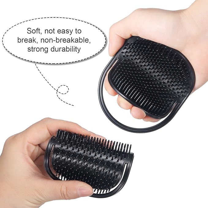 BBTO 12 Pieces Soft Portable Pocket Palm Combs Shampoo Comb Massager Hair Brushes Scalp Massager Hand Brush for Men Pets Home Office Travel