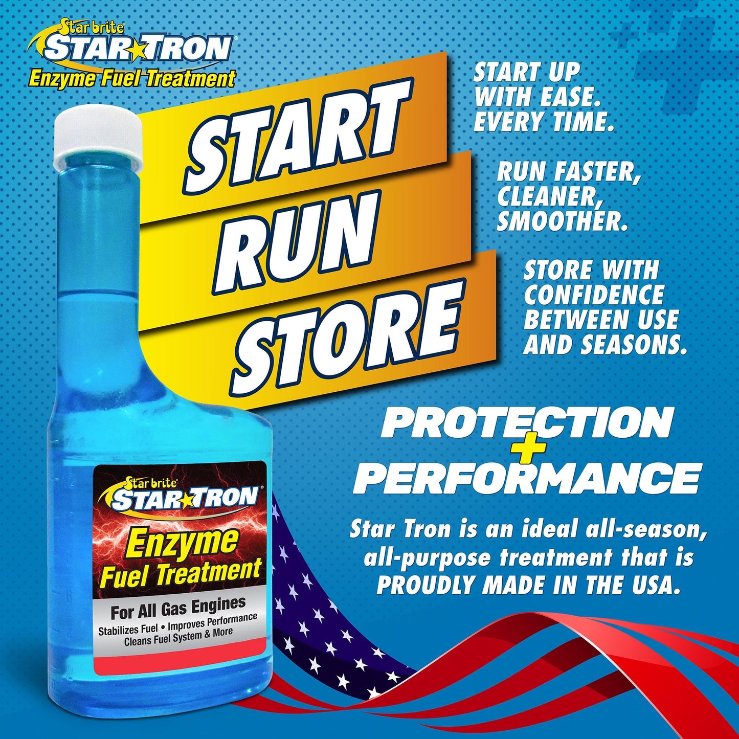 STAR BRITE Star Tron Enzyme Fuel Treatment - Concentrated Formula 32 Fl. Oz. – Treats up to 512 Gallons - Fuel Stabilizer & Treatment, Gasoline Stabilizer, Star Tron Marine Enzyme Fuel Treatment