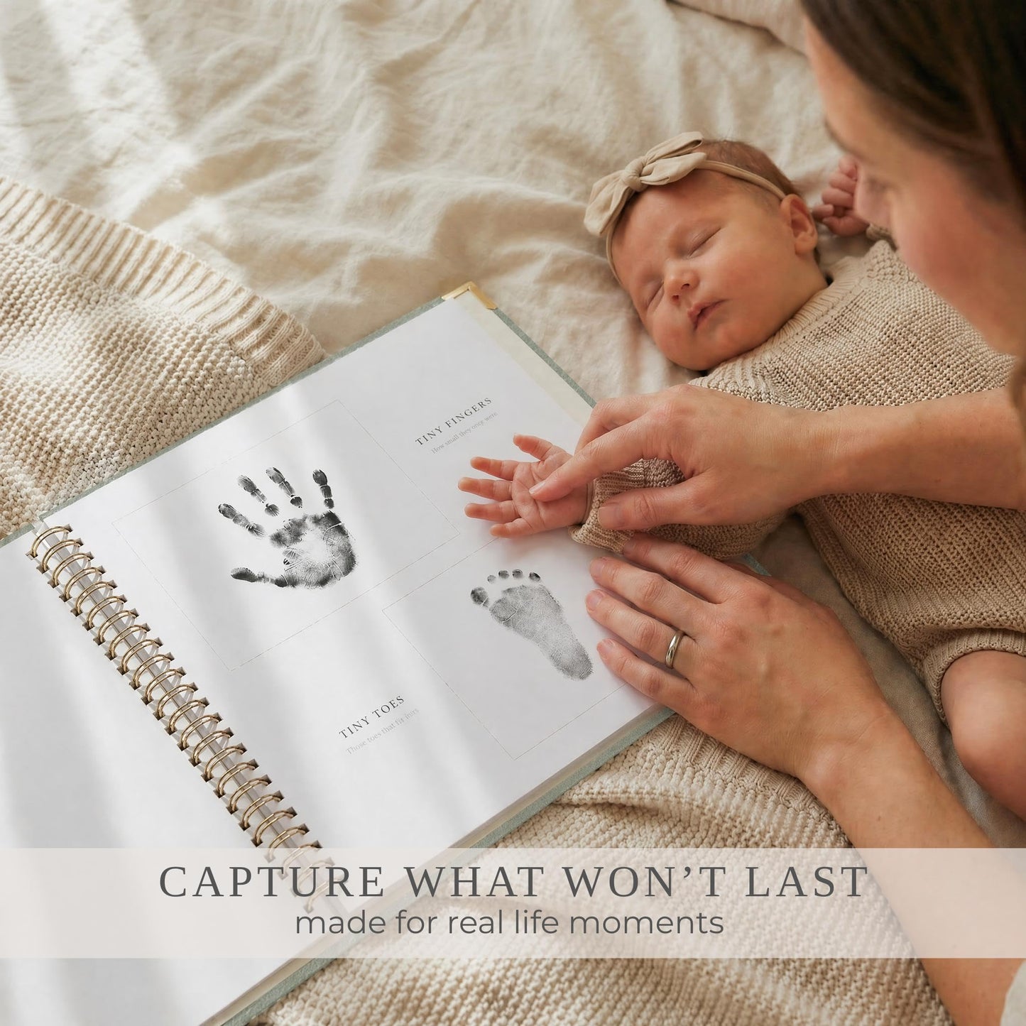 Keepsake Baby Memory Book for Boys and Girls – Timeless First 5 Year Baby Book – Neutral Journal Scrapbook or Photo Album - Record a Milestone for Every Event from Birth to Age 5