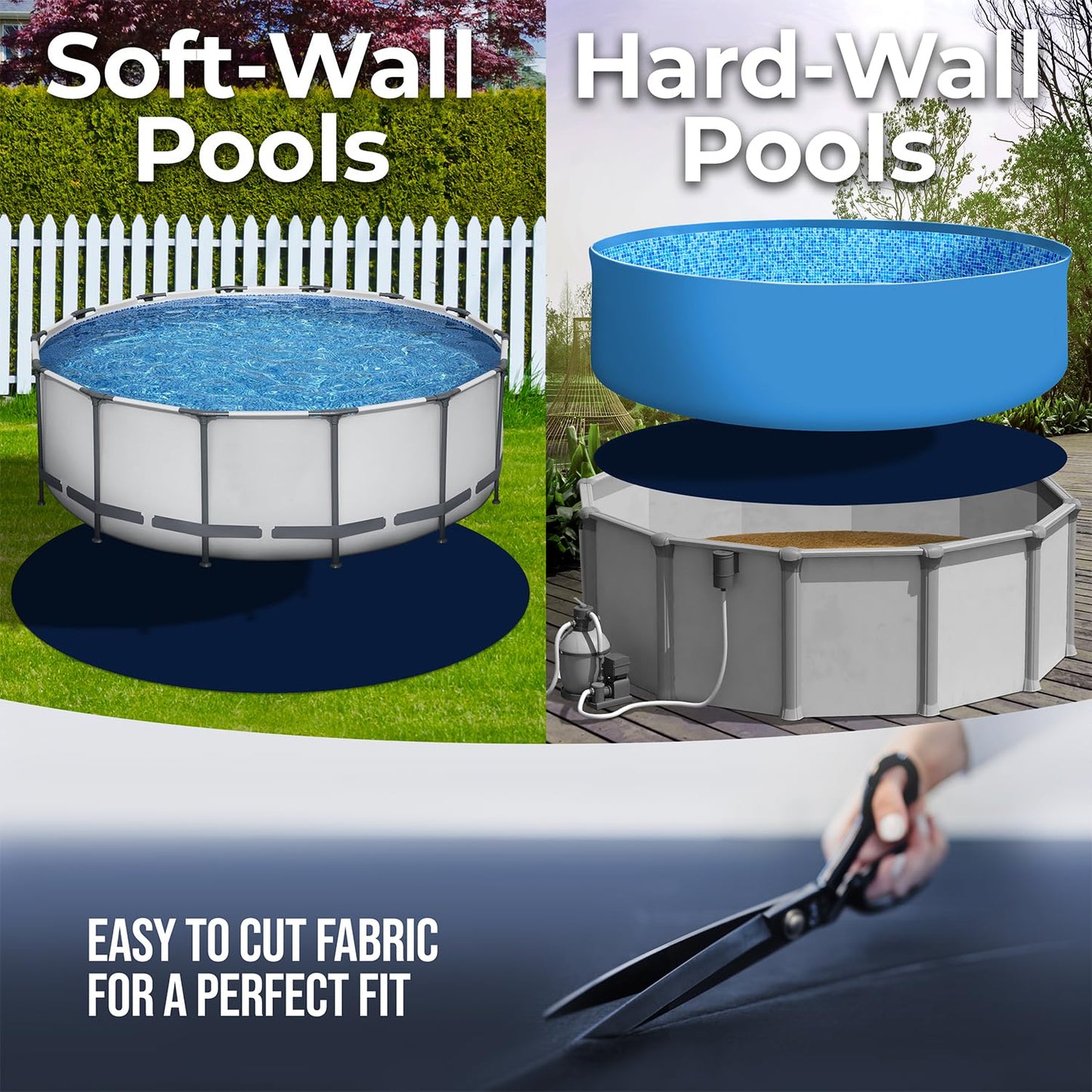 Shop Square 15-Foot Pool Liner Pad for Above Ground Pools - Under Pool Padding, Above Ground Pool Pad, Puncture Protection, Extend Liner Life, Durable Geotextile Material