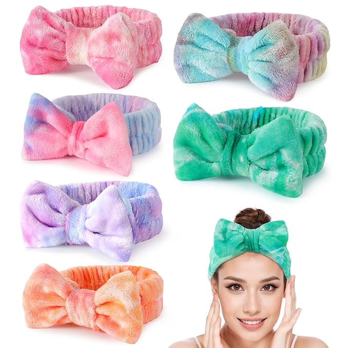 LADES Soft Skincare Headband – Adjustable, Comfortable & Stretchy Fabric, Cute Patterns for Makeup, Facial – Non-Slip, Headband for Hair Control