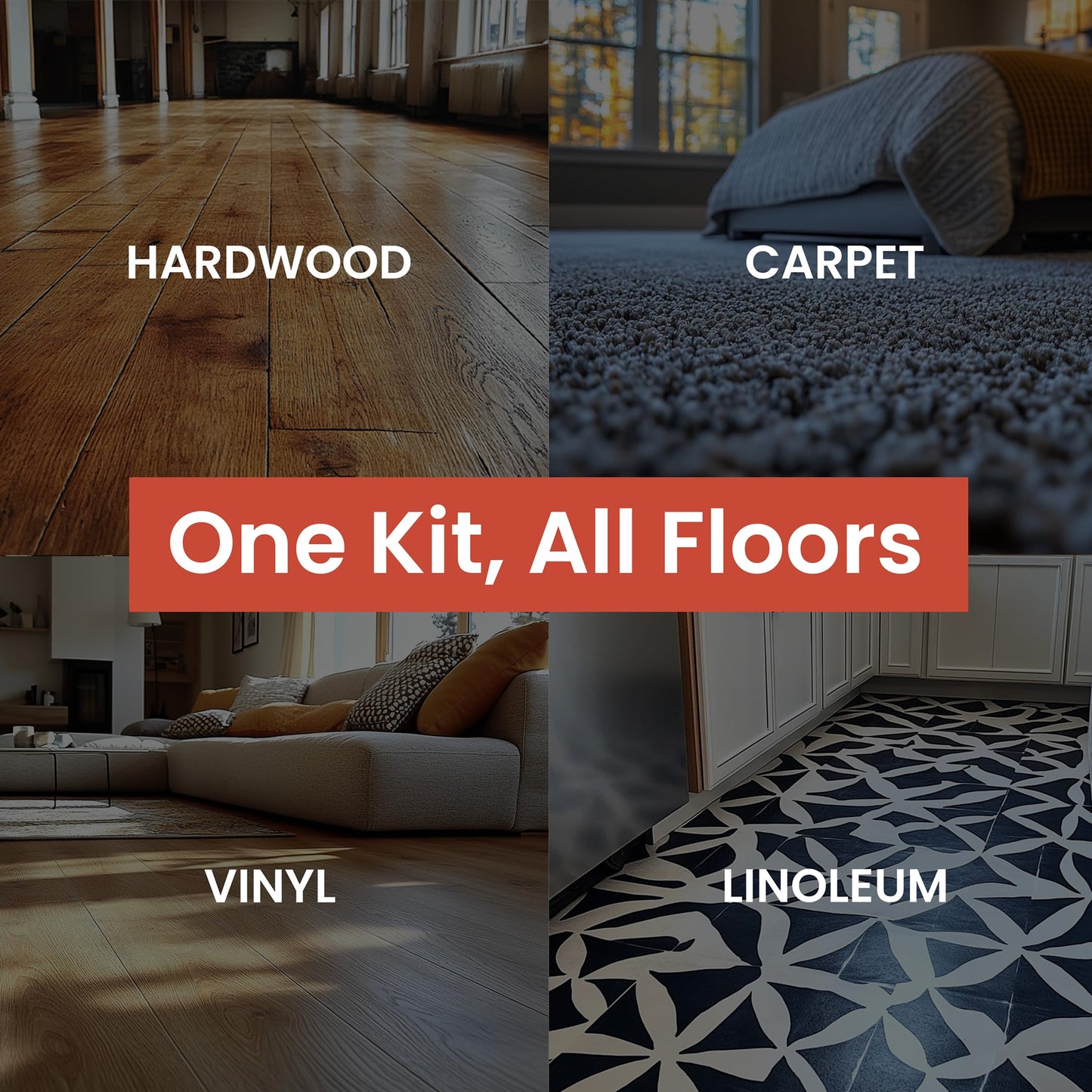 SQUEEEK NO MORE Squeaky Floor Repair Kit for Hardwood, Carpet, Vinyl & Linoleum – Complete Floor Squeak Repair Kit Includes Joist Finder Drill Bits, Tripod Fixture and 50 Counter-snap Screws
