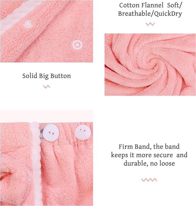 Towel Wrap Women Shower Robe Adjustable Closure Bathrobe with Hair Drying Towel & Spa Wraps