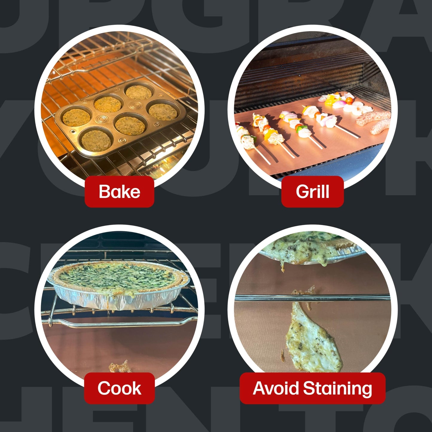 Cooks Innovations Non-Stick Oven Protector Mat - 2 Heavy Duty Nonstick Rack Liners to Protect Convection, Electric, Gas & Microwave Ovens - BPA & PFOA Free Heat Resistant Baking Mat
