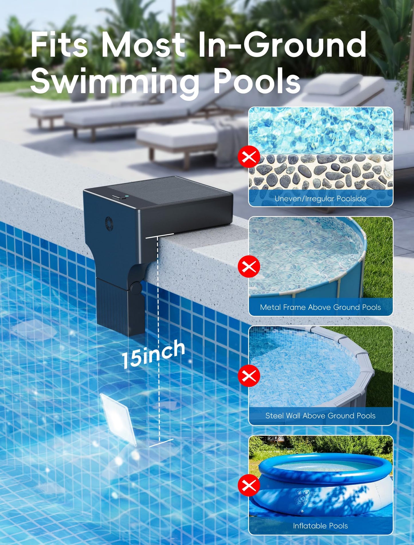 POOLHOUR Solar Pool Lights for Inground Pools Only, Waterproof LED Underwater Submersible Light with Remote & Timer, 10-Color RGB 4-Mode Poolside Solar Lights, 1 Pack