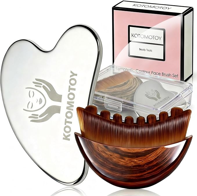 Lymphatic Contour Face Brush for Sculpting, lymphatic Face Brush gua sha facial tools Lymphatic Drainage Massager for skin care, Anti-Puffiness, Detox & Lift, Improves Skin Glow, Relieve Fatigue