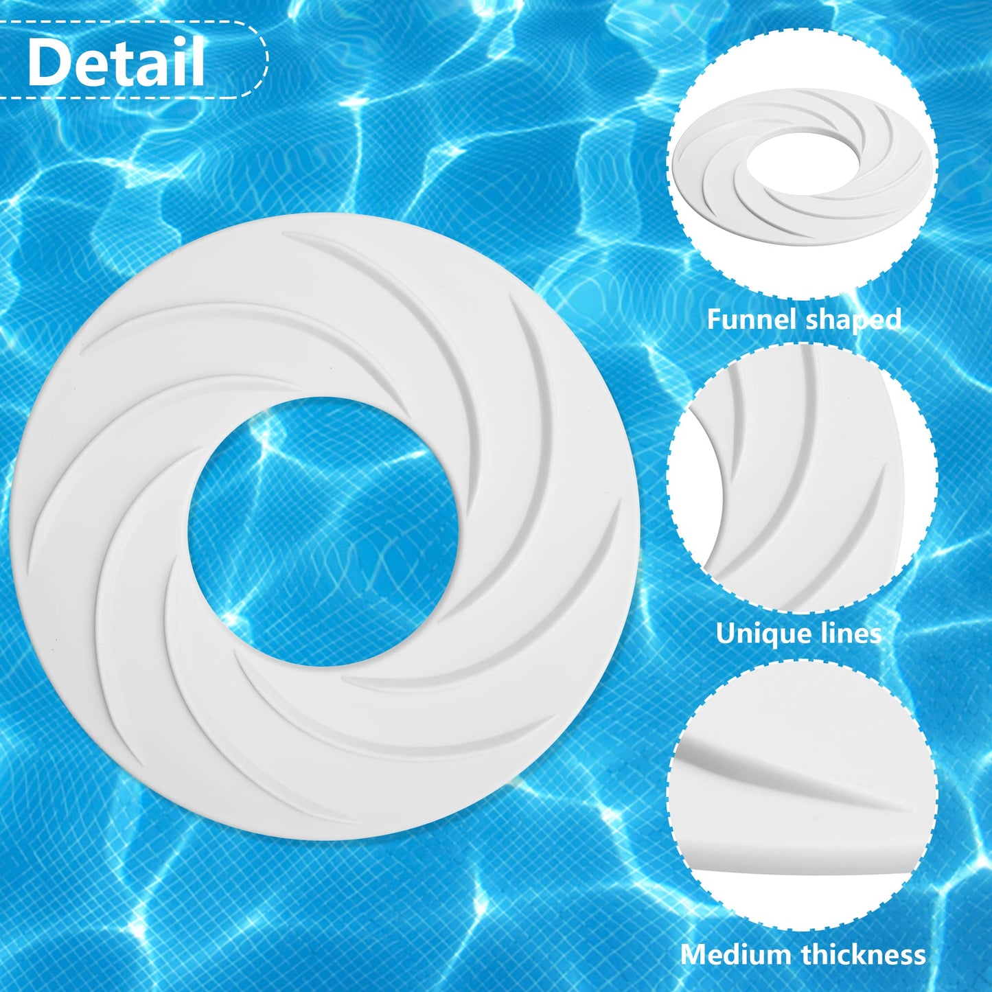 Watayo 2 PCS Pool Skimmer Basket Turbocharger, 8 Inch Pool Skimmer Basket Vortexes, Pool Cleaner Basket Fittings for In Ground Pool Reduce Cleaning Times