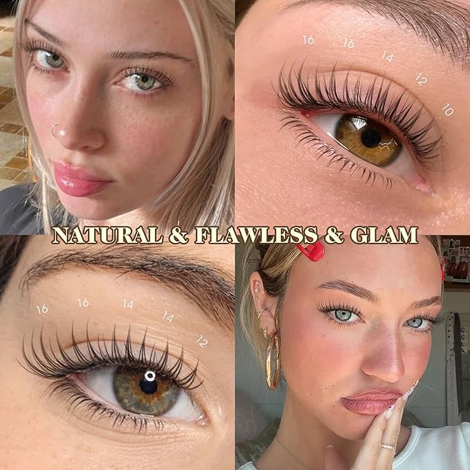 Natural Lash Clusters with Bottom Lashes Invisible Band Eyelash Clusters Like Mascara DIY Lash Extension C-curly 10-16MM Cluster Eyelash Extensions Wispy Individual Lashes by Newcally