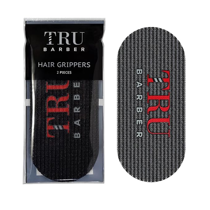 TRU BARBER HAIR GRIPPERS ® BUNDLE PACK 6 PCS for Men and Women - Salon and Barber, Hair Clips for Styling, Hair holder Grips (Black/Red)