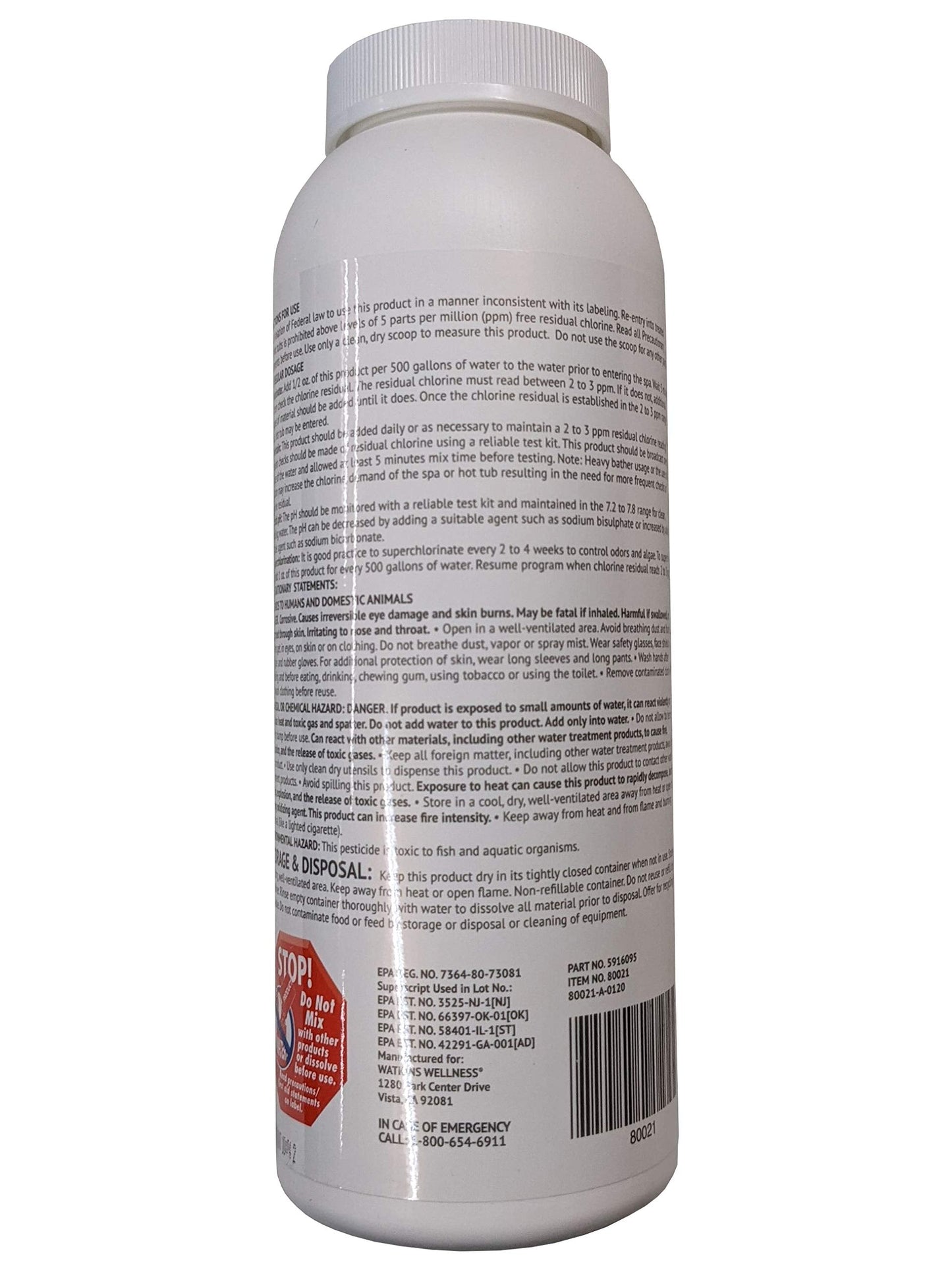 Hot Spring Concentrated Chlorinating Granules 2lbs 80021, White Single