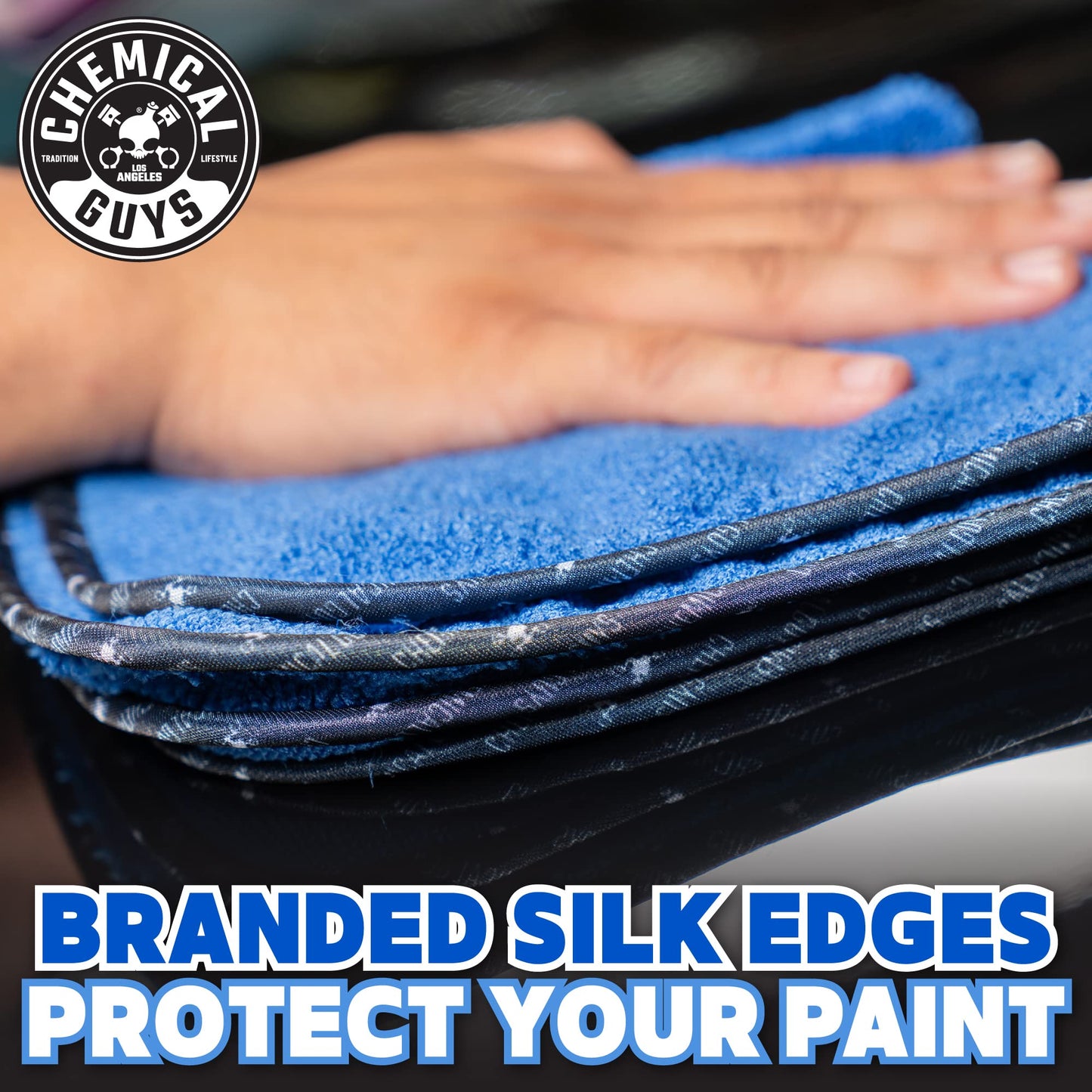 Chemical Guys Professional Grade Premium Microfiber Towels for Cars, Blue, 16" x 16", Ultra-Soft and Scratch-Free Car Detailing Cloths for Trucks, Motorcycles, and More - 3 Pack