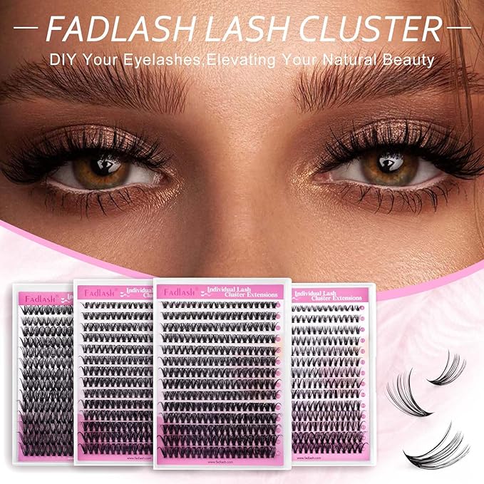 Cluster Lashes 40D Large Tray DIY Eyelash Extension Mix Individual Lashes C Curl Faux Mink Eyelash Clusters Premade Fans Volume Lash Clusters (40D-0.07-C, 8-16mm)