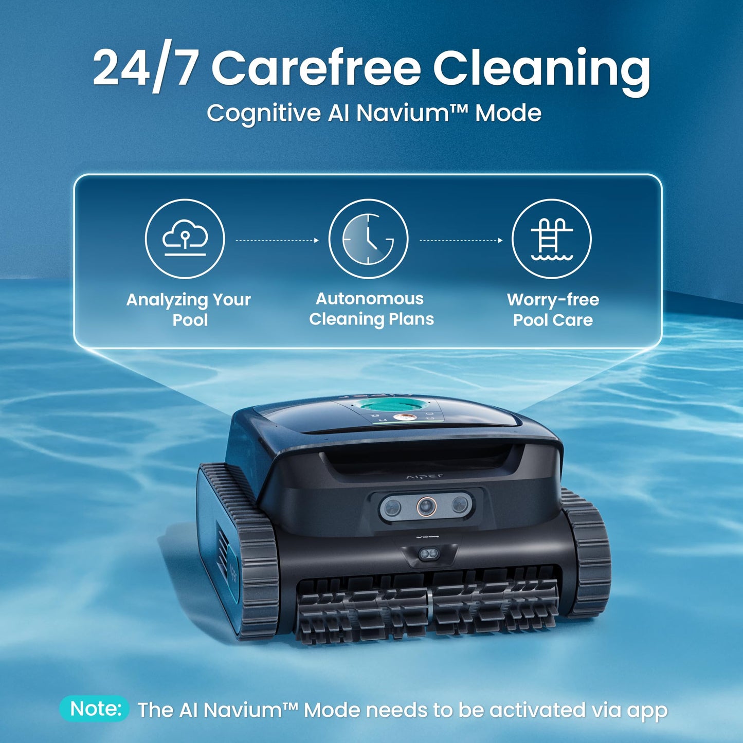 (2026 New) AIPER Scuba V3 AI Vision Cordless Robotic Pool Cleaner, 10x Faster Pool Cleaning with AI Patrol, 24/7 Auto Cleaning, Smart Waterline Parking & Multi-Layer Filtration