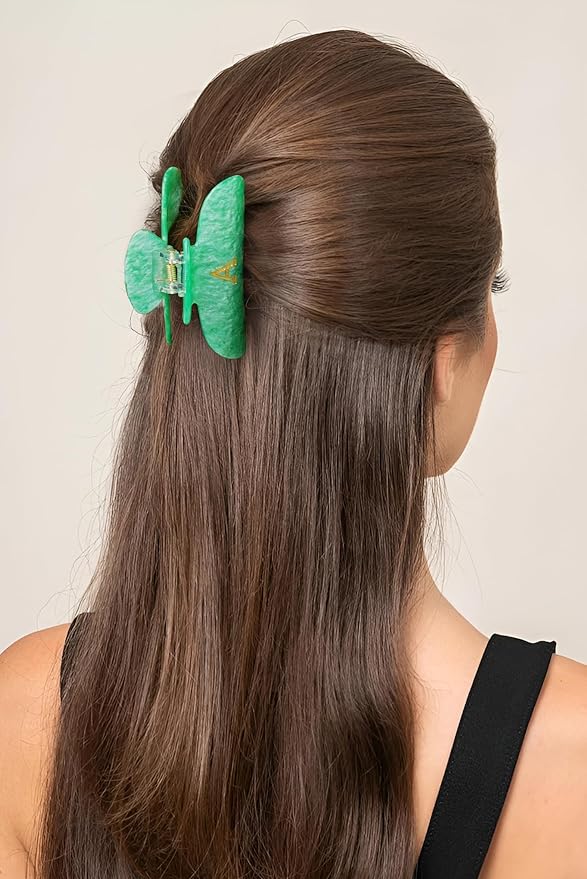 Initial Cute Hair Clips - Letter Elegant Hair Claw Clips, Fashion Glitter Claw Clips Durable Hair Clips, Wedding Gift, Bridesmaid Gifts, Birthday Gifts, Christmas Gift, Green Letter M