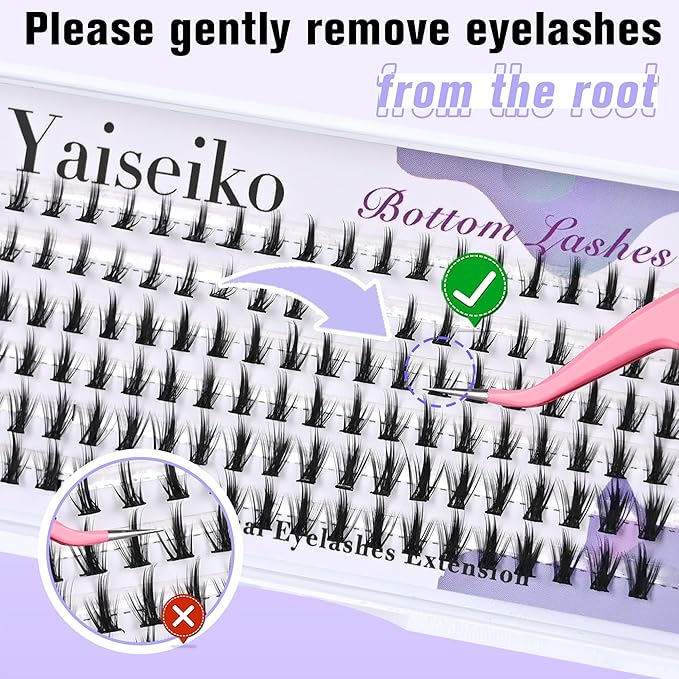 Bottom Lash Clusters DIY Lash Extension Lower Individual Lashes 120pcs Wispy Natural Look Lower Eyelash Clusters Short Individual Cluster Lashes Manga Bottom Cluster Lashes 5-7mm