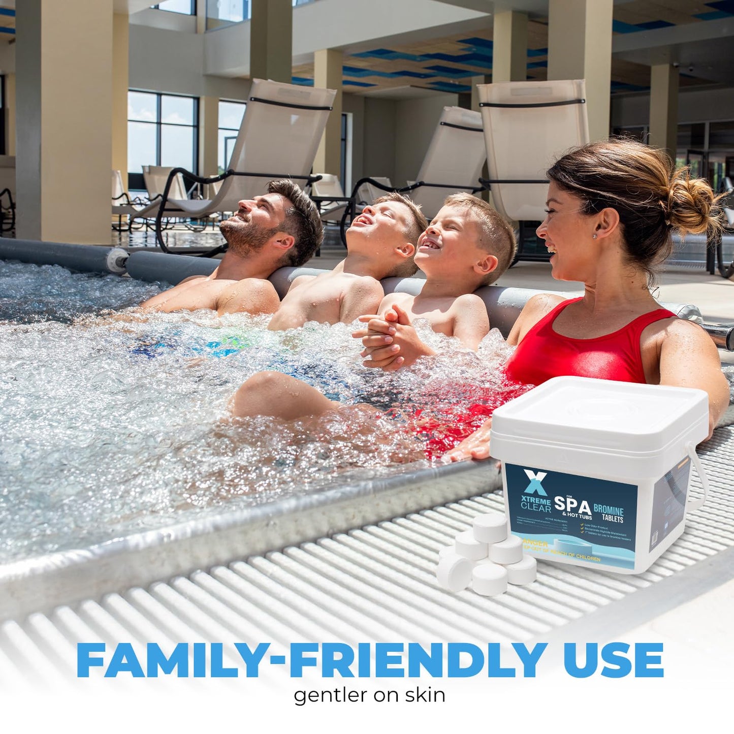 Xtremeclear Bromine Tablets for Spa & Hot Tub – 5 lbs Bottle, 1-Inch Tablets, NSF/ANSI 60 Certified, Long-Lasting Sanitizer for Clean Water