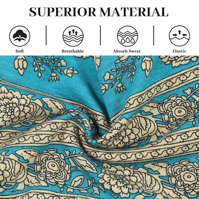 Awumbuk Wide Headbands for Women Knotted No Slip Head Bands Soft Turban Headband Hair Accessories Boho African Solid Color Head Wraps for Women Yoga Workout Pack of 6