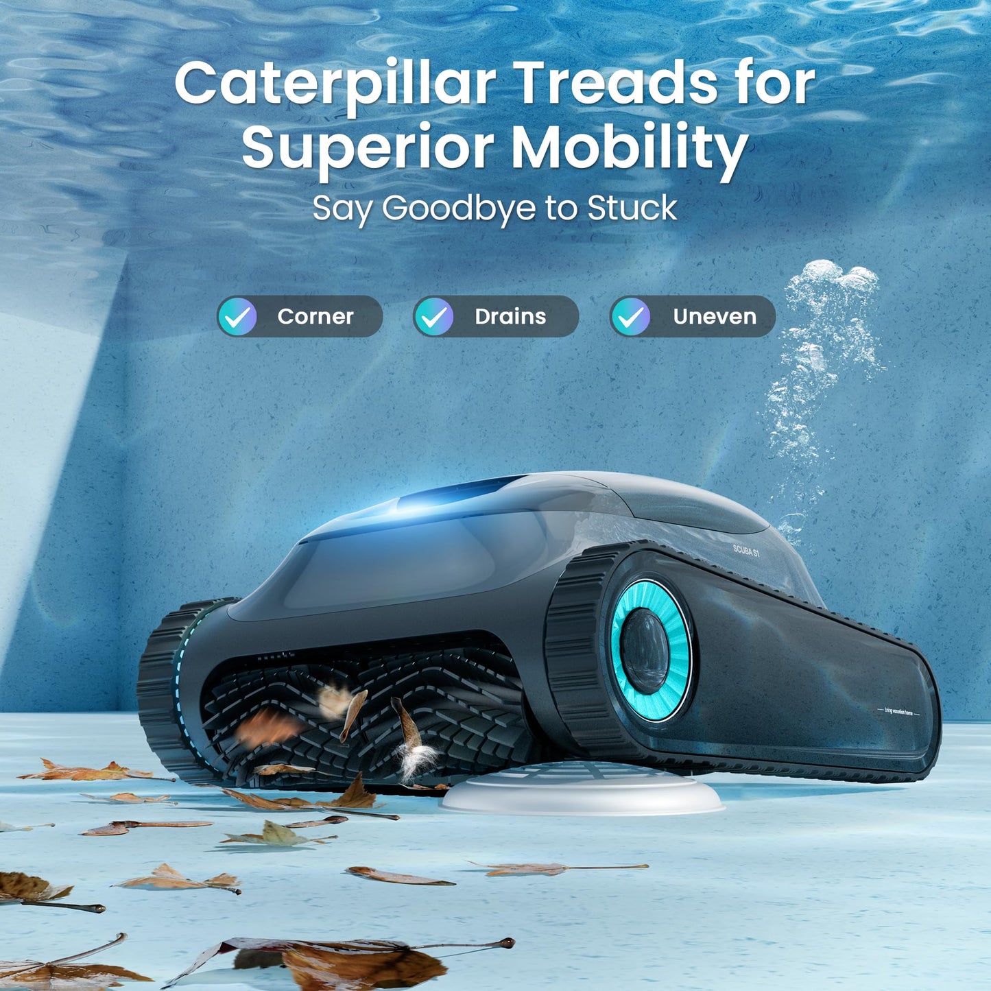 (2026 Upgrade) Aiper Scuba S1 Robotic Pool Cleaner, Wall & Waterline Cleaning, Dual Filtration, Extended 240-Min Battery Life, Smarter Navigation with High-Precision Sensors, App Support, OTA Upgrade