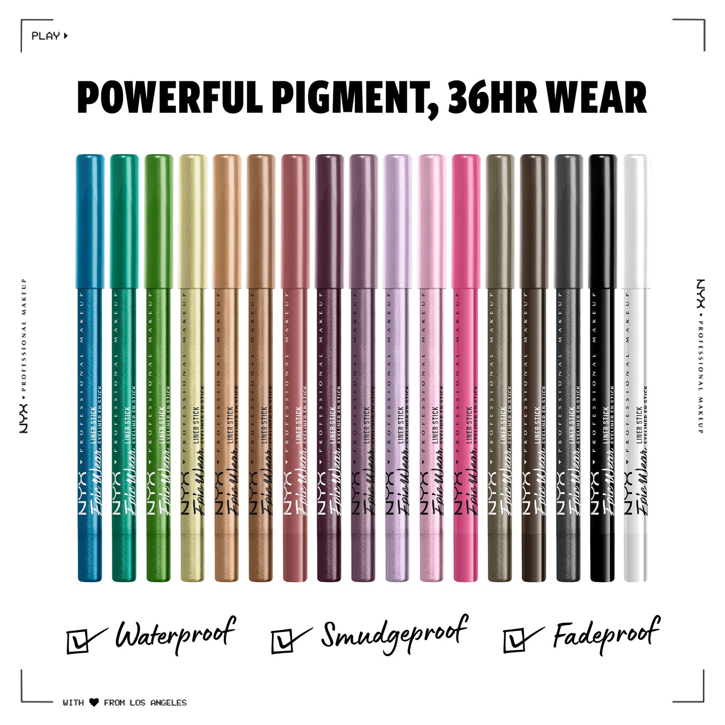 NYX PROFESSIONAL MAKEUP Epic Wear Liner Stick, Long-Lasting Eyeliner Pencil - Chartreuse (Pack of 2)