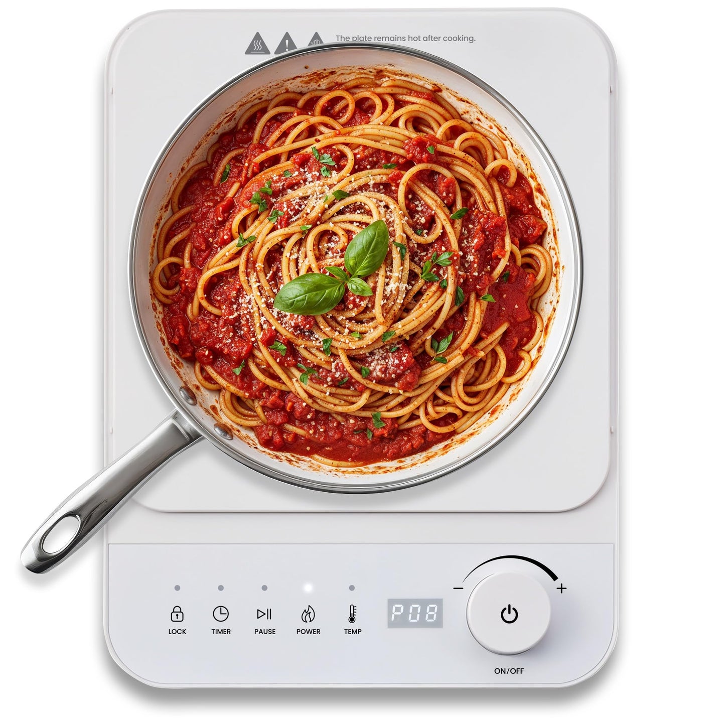 Elite Gourmet Slim Portable Induction Cooktop, 1500W Countertop Burner with 10 Power Levels & Temperature Control (140°F–465°F), Ultra-Slim 2" Design, Digital Touch Controls, Timer & Child Lock
