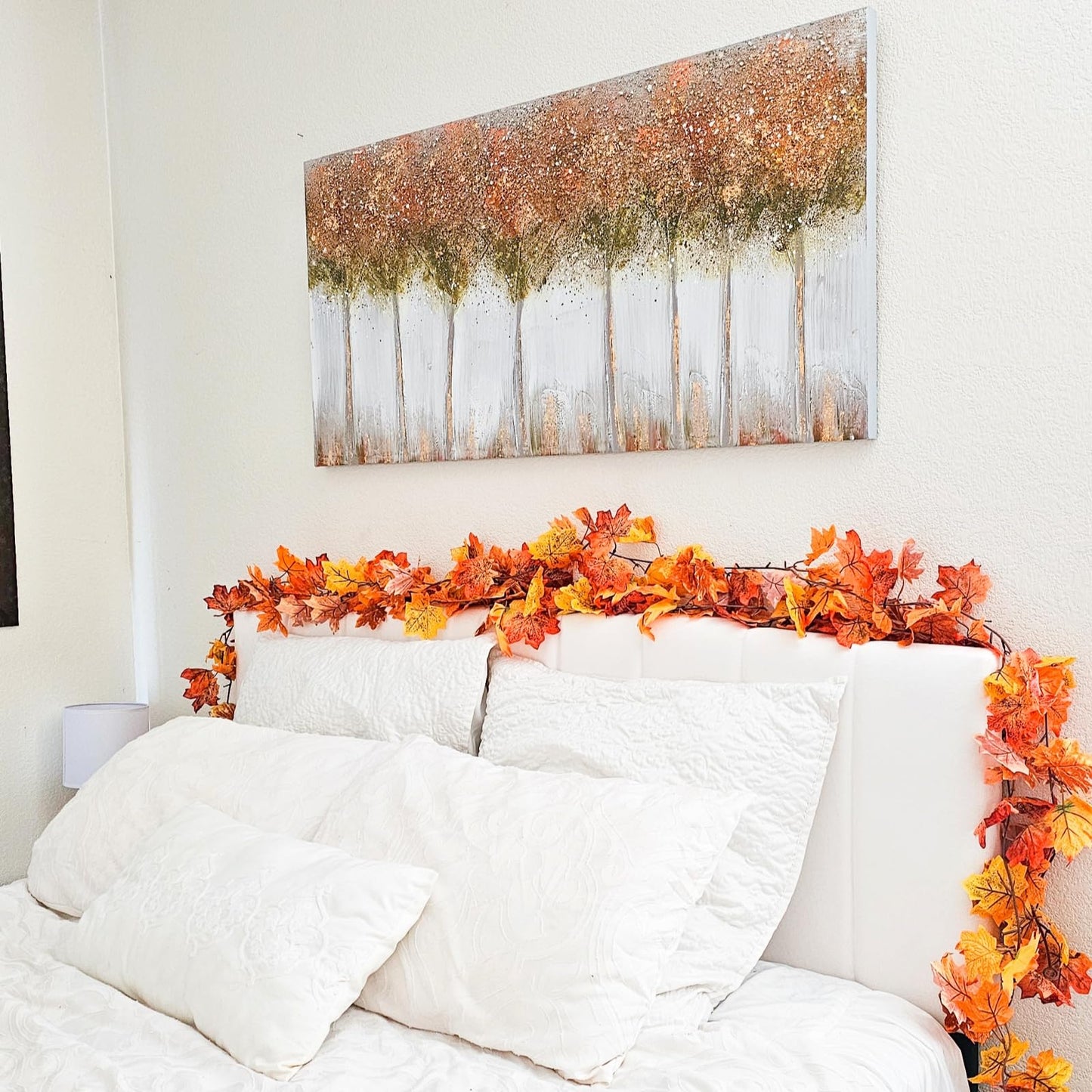 CQURE 5 Pack Fall Leaf Garland, Total 29.5Ft Artificial Fall Vines Autumn Garland Fall Maple Leaves Thanksgiving Decor for Home Wedding Fireplace Christmas