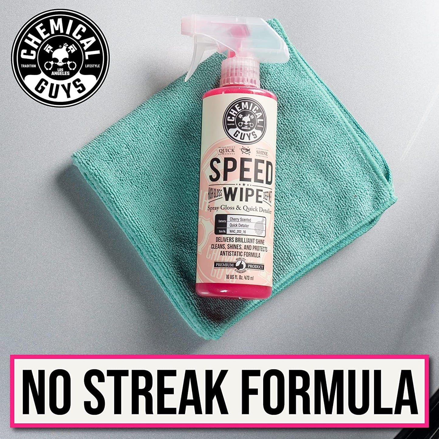 Chemical Guys Speed Wipe Quick Detailer, Safe for Cars, Trucks, SUVs, Motorcycles, RVs & More, Extra Large 32 fl oz, Cherry Scent