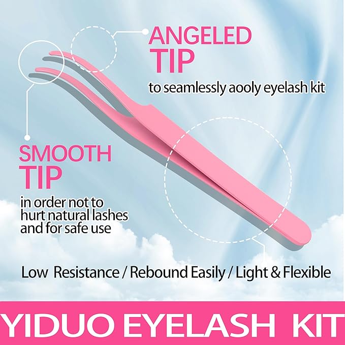YIDUO 60D+80D+100D Lash Cluster Kit 3 style Volume Clusters Lashes Eyelashes Kit 696Pcs Wispy 10-18mm DIY Individual Eyelash Extensions Wholesale Combo Pack with Glue|Tweezers|Removers