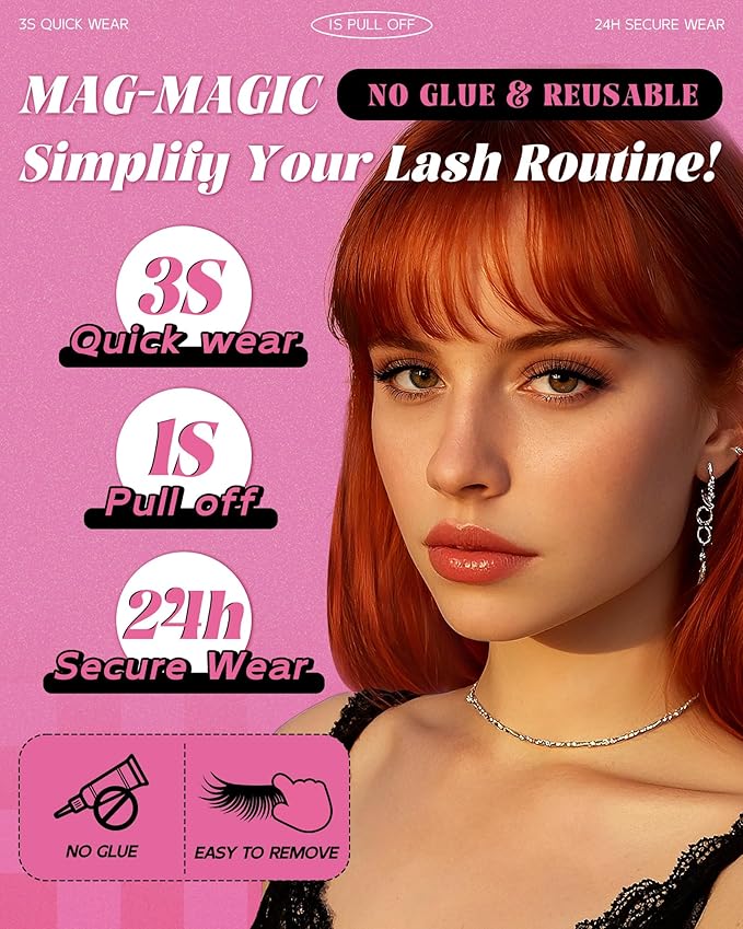 EMEDA Soft Natural Look Magnetic Eyelashes Kit, No Glue Magnetic Lashes with Applicator, Soft Magnet False Eyelashes Kit, Lightweight Natural for Sensitive Eyes, Easy Wear Magnet Lashes Gift Set