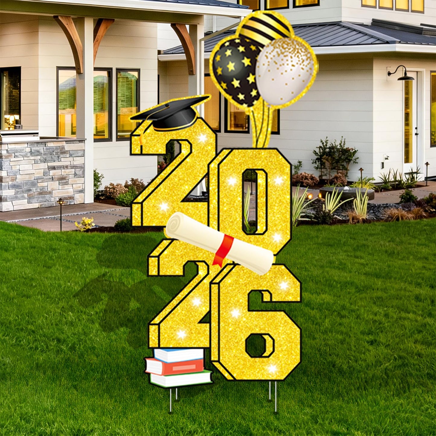 2026 Graduation Decorations - 3.5FT Large Class 2026 Graduation Yard Sign Yard Decorations Congrats Graduation Lawn Signs 2026 Grad Yard Signs with Stakes for Outdoor Indoor Congrats Graduation Party Decoration Supplies