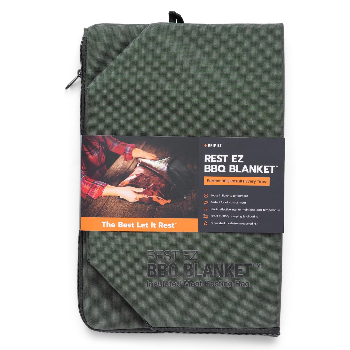 Rest EZ BBQ BlanketÂ® - Insulated Meat Resting Bag for Moisture Retention and Tender BBQ - Heavy-Duty with Wide Mouth Design for Briskets, Pork Shoulders, Steaks - Green