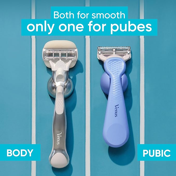 Gillette Venus Intimate Grooming Women's Razor for Pubic Hair and Skin, Bikini Razor, Handle + 3 Razor Refills