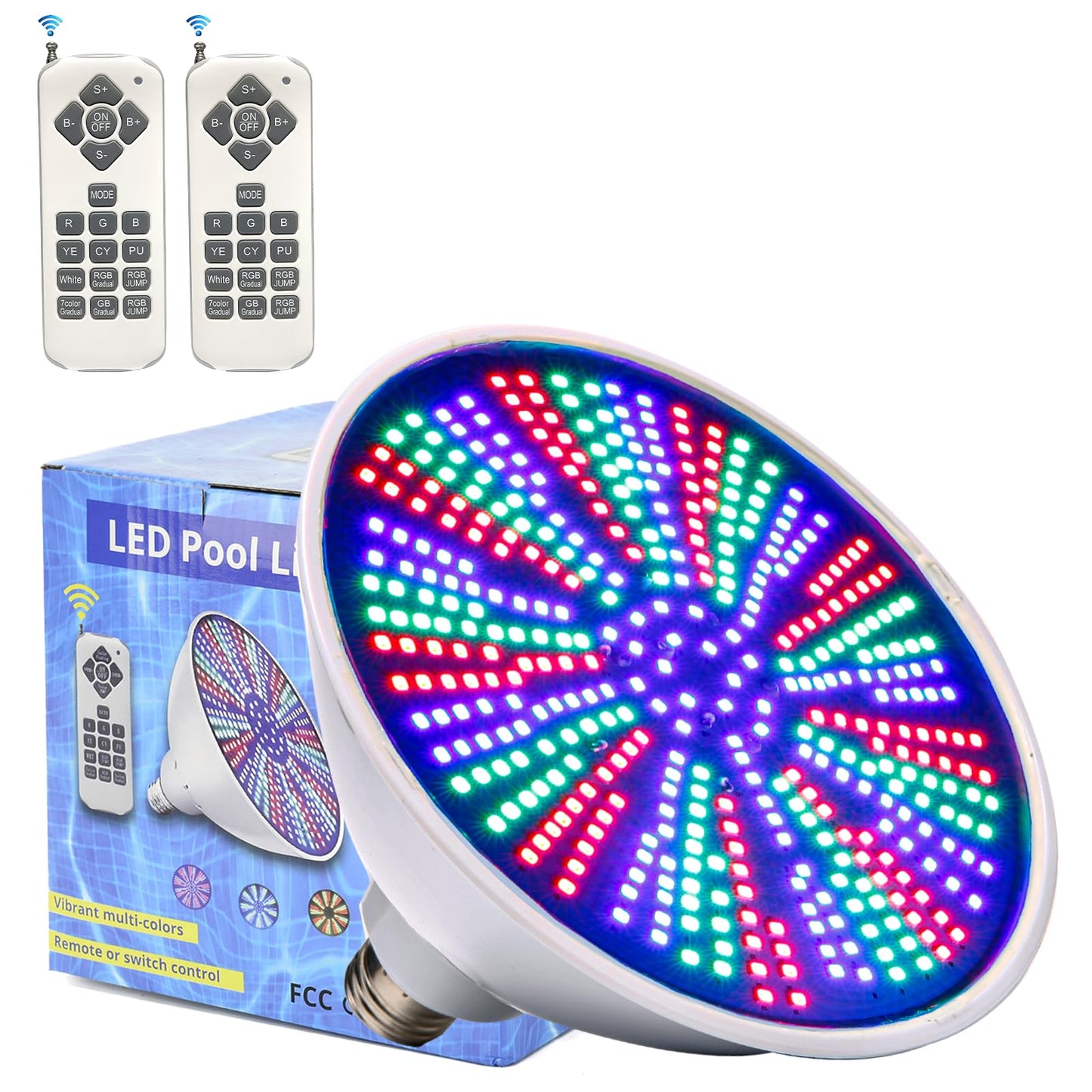 Cynlink 12V 50W LED Color Changing Pool Lights for Inground Pool, Swimming Pool Light Bulb with Remote, E26 Replacement Underwater Pool Lighting for Pentair and Hayward Light Fixtures, 1 Pack